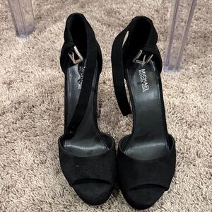 Michael Kors Black Open-Toe Heels
